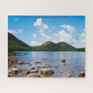Jordan Pond Maine.Weihnachtsgrüße Puzzle
