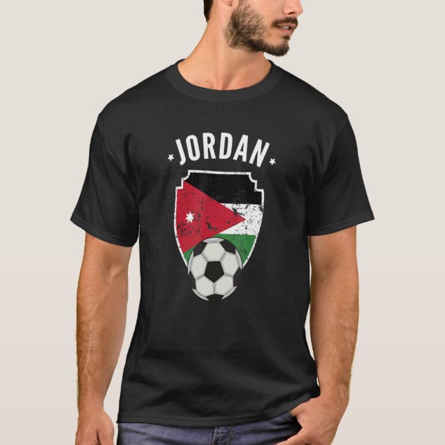 Jordan Soccer Jordan Flag Football Jordanischer St T-Shirt (Vorderseite)