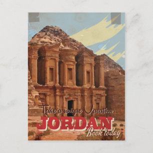 Jordan Urlaub Klassisches Reiseplakat. Postkarte