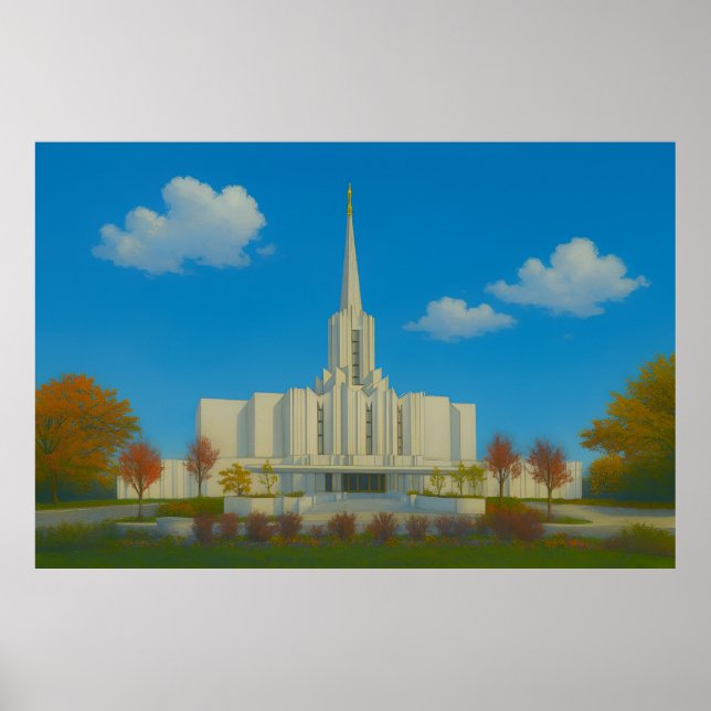 Jordan Utah Temple Painting™ LDS Art Poster (Vorne)