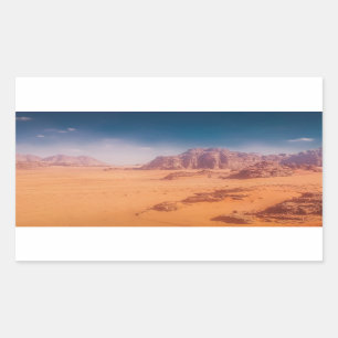 Jordan, Wadi Rum Wüste Rechteckiger Aufkleber