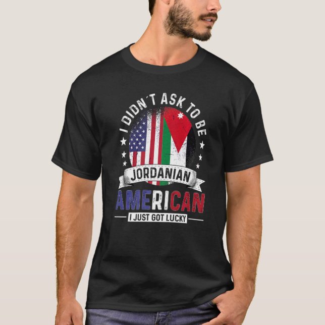 Jordanian American Countries Flags Pride Jordan Fl T-Shirt (Vorderseite)