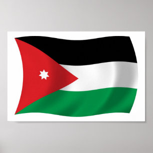 Jordanien Flagge Poster Druck