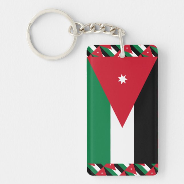 Jordanien-Flagge Schlüsselanhänger (Vorderseite)