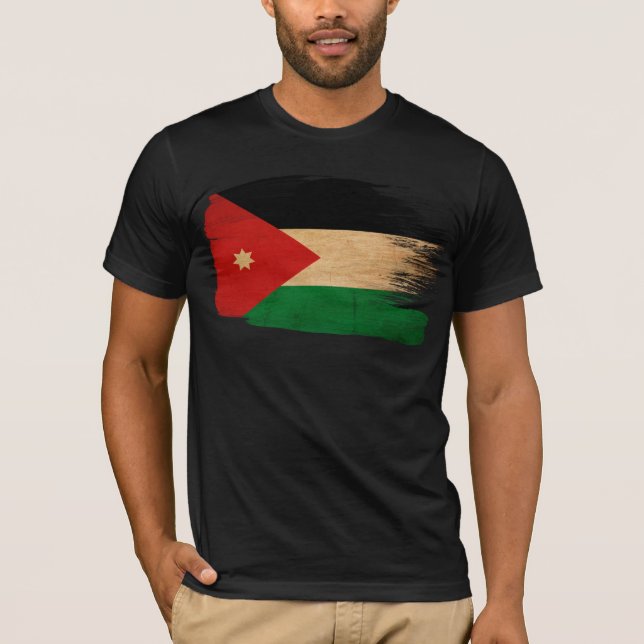Jordanien-Flagge T-Shirt (Vorderseite)
