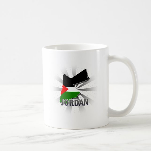 Jordanien-Flaggen-Karte 2,0 Kaffeetasse (Rechts)