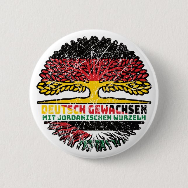 Jordanien Jordanisch Deutsch Deutschland Baum Button (Vorderseite)