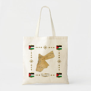 Jordanien-Karte + Flaggen-Tasche Tragetasche