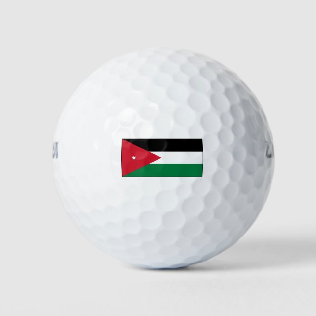 Jordanien - Nationale Flagge - Derzeitiger Stand Golfball (Vorderseite)