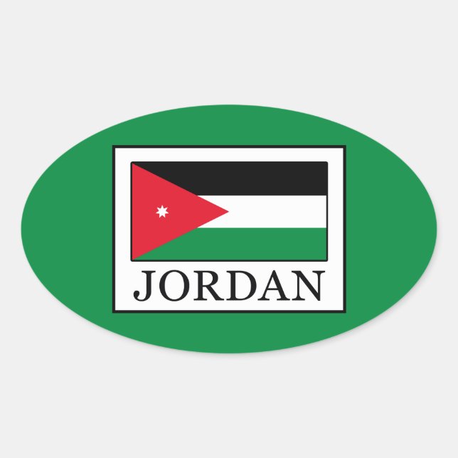 Jordanien Ovaler Aufkleber (Vorderseite)