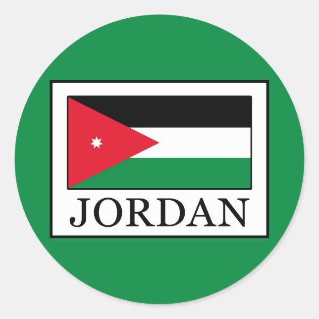 Jordanien Runder Aufkleber (Vorderseite)