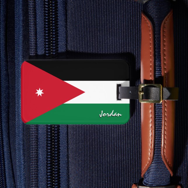 Jordanienflagge, patriotische jordanische Flagge Gepäckanhänger (Vorderseite Insitu 4)