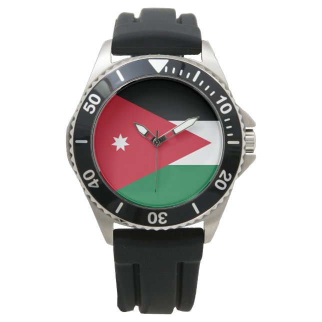 jordanische Flagge Armbanduhr (Vorderseite)