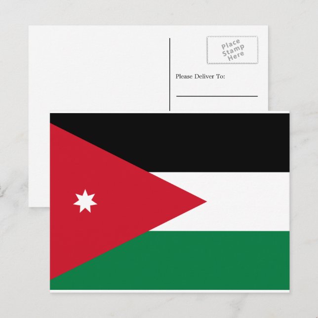 jordanische Flagge, Flagge Jordaniens Postkarte (Vorne/Hinten)