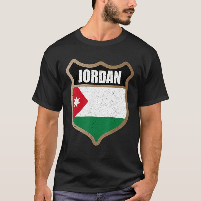 jordanische Flagge für stolze Jordanier und Amma T-Shirt (Vorderseite)
