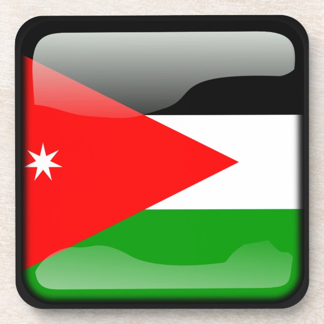 jordanische Flagge Getränkeuntersetzer (Vorderseite)