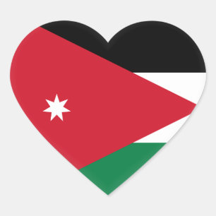 Jordanische Flagge Herz-Aufkleber