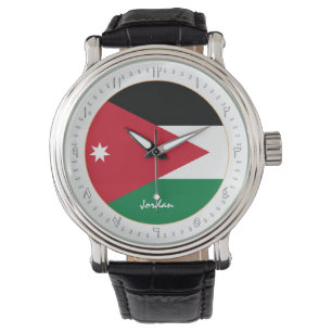 jordanische Flagge & jordanische Mode, arabische N Armbanduhr