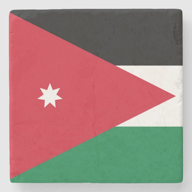 jordanische Flagge Steinuntersetzer (Vorderseite)