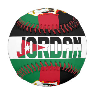 jordanische Flagge und Wappenschild Baseball