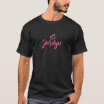 Jordyn The Queen / Pink Crown T-Shirt<br><div class="desc">Jordyn is an awesome name. A name fit for a queen or a princess. Why not wear this name with pride and a cute pin crown? Jordyn rules – let this playful pink Jordyn design be the proof of that! All Hail queen Jordyn! Maybe you know the best Jordyn ever....</div>