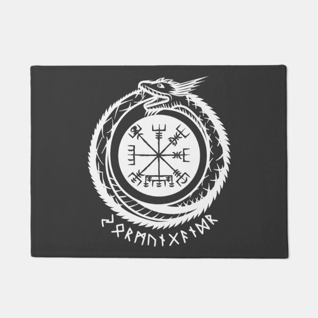Jormungandr - Nordische Rune Fußmatte (Vorderseite)