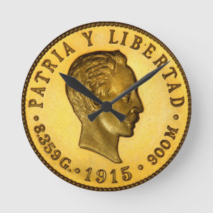 Jose Marti coin (1915) Runde Wanduhr