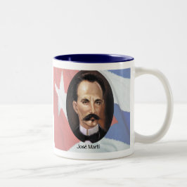 Jose Marti über kubanische Flagge Zweifarbige Tasse