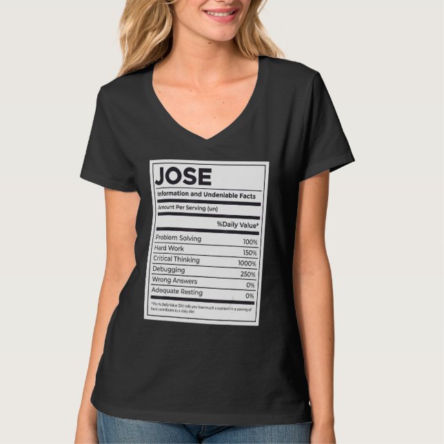 Jose Nutrition Information Problem lösen Harte T-Shirt (Vorderseite)