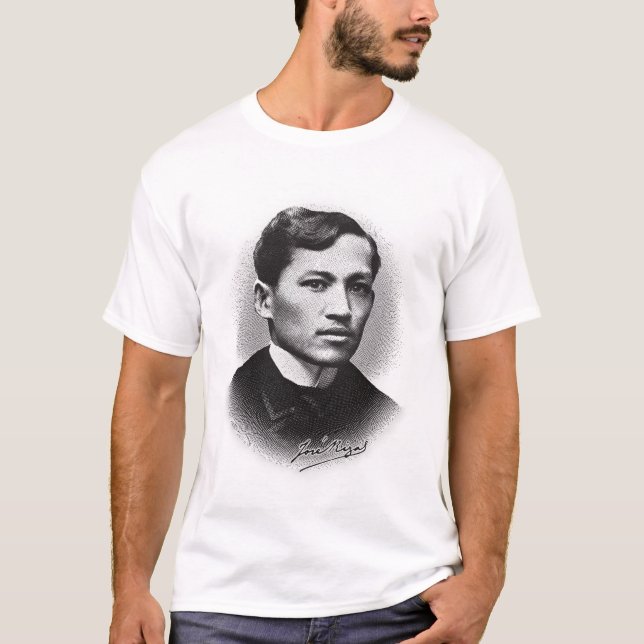 Jose Rizal (schwarzer Druck) T-Shirt (Vorderseite)