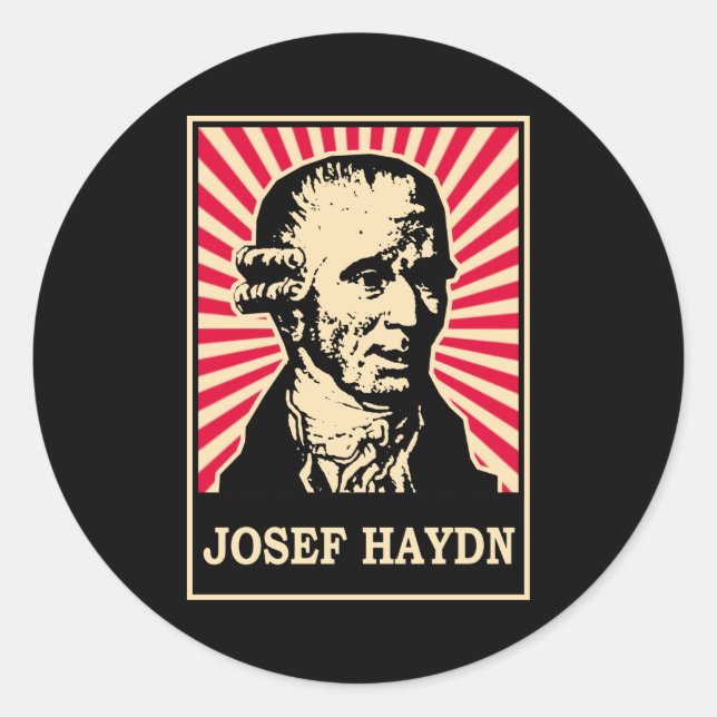 Josef Haydn Runder Aufkleber (Vorderseite)