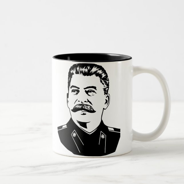 Josef Stalin Porträt Zweifarbige Tasse (Rechts)
