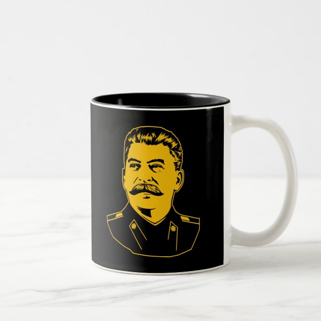 Josef Stalin Porträt Zweifarbige Tasse (Rechts)