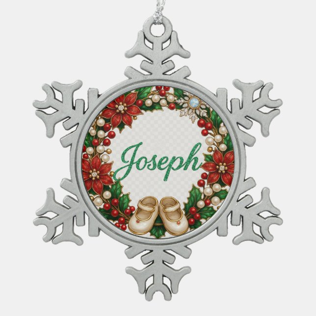 Joseph Baby’s First Christmas Snowflake Ornament (Vorderseite)