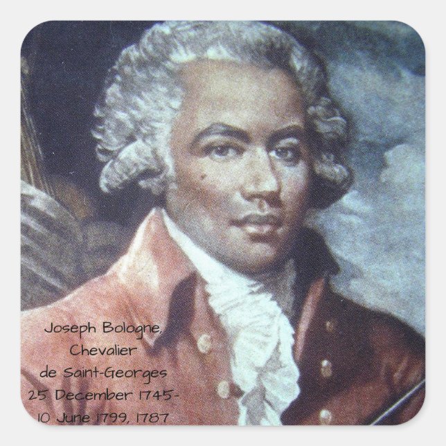 Joseph Bologne, Chevalier de Saint-Georges Quadratischer Aufkleber (Vorderseite)
