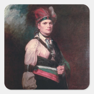 Joseph Brant, Chef der Mohawks, 1742-1807 Quadratischer Aufkleber