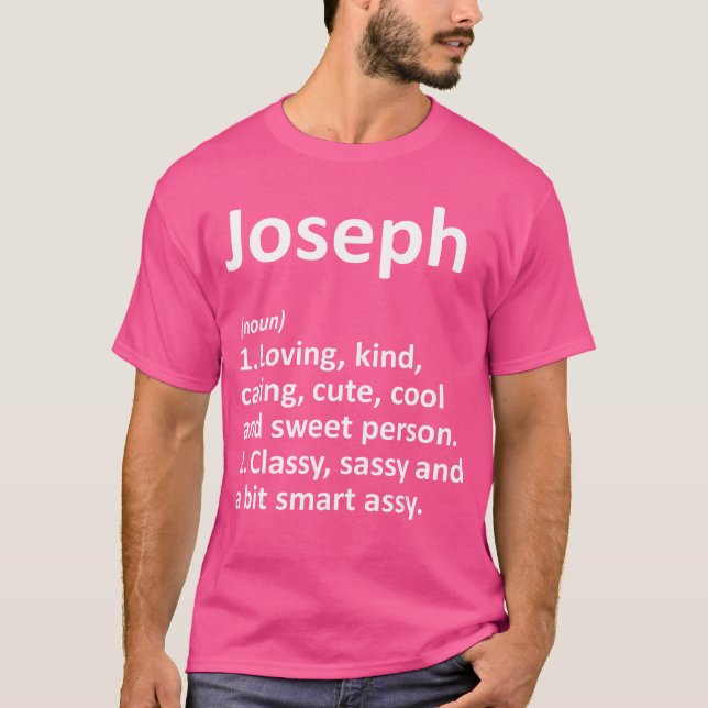 JOSEPH Definition Personalized Name Funny Birthday T-Shirt (Vorderseite)