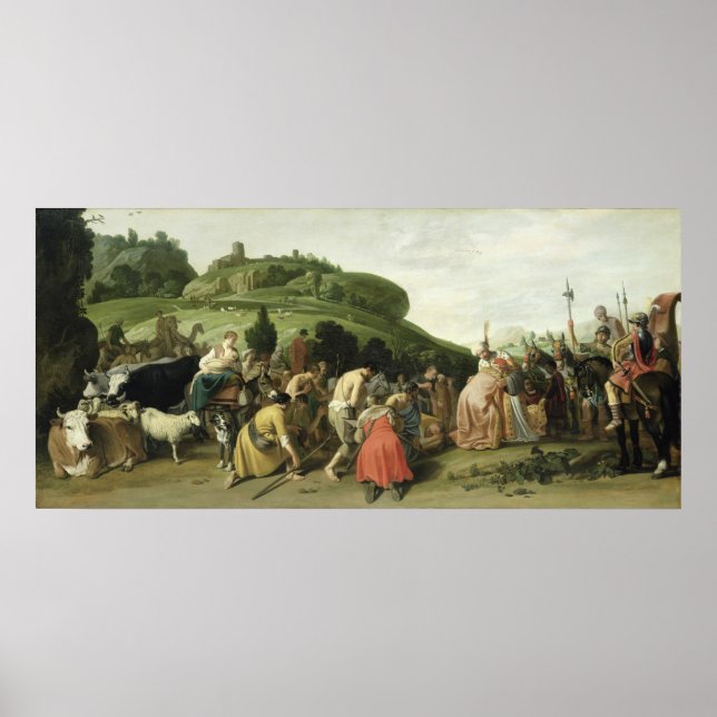 Joseph empfängt seinen Vater in Ägypten, 1628 Poster (Vorne)