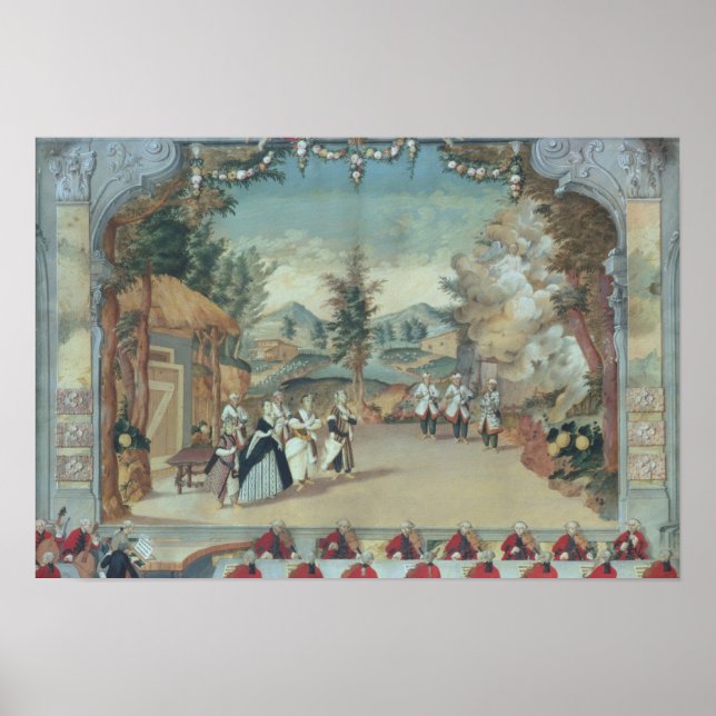 Joseph Haydn bei der ersten Aufführung seiner Oper Poster (Vorne)