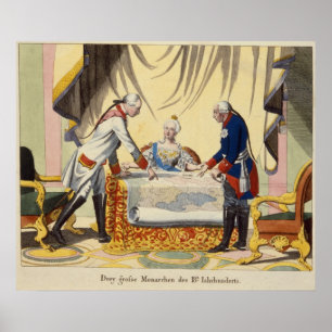 Joseph II, Katharina die Große und Frederick II Poster