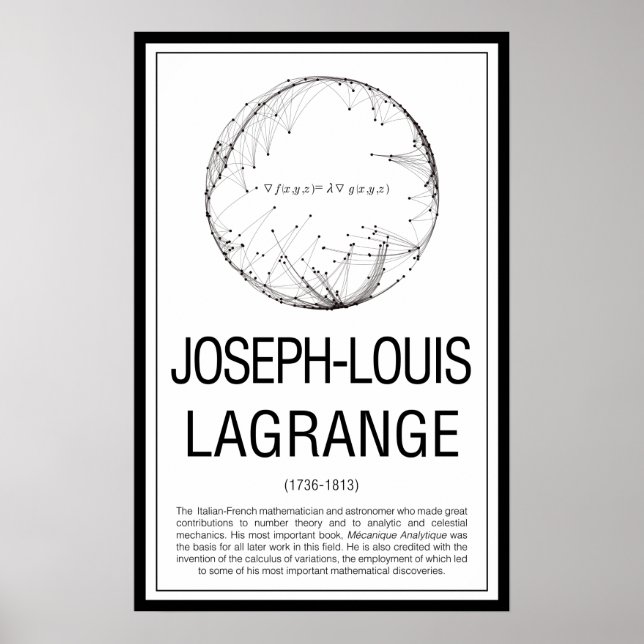 Joseph Louis Lagrange Poster (Vorne)