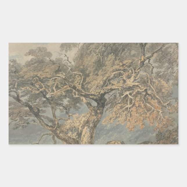 Joseph Mallord William Turner - A Great Tree Rechteckiger Aufkleber (Vorderseite)