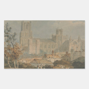 Joseph Mallord William Turner - Ansicht von Ely Rechteckiger Aufkleber
