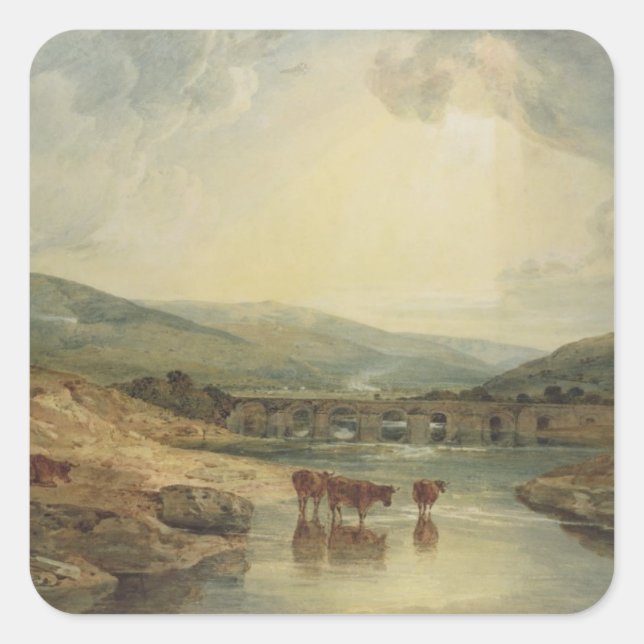 Joseph Mallord William Turner | Brücke über die US Quadratischer Aufkleber (Vorderseite)