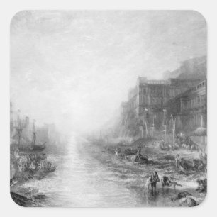 Joseph Mallord William Turner   die Einschiffung Quadratischer Aufkleber