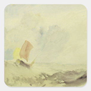 Joseph Mallord William Turner   Ein Meeresstück -  Quadratischer Aufkleber