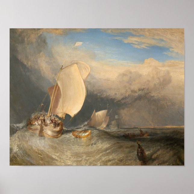 Joseph Mallord William Turner - Fischerboote mit Poster (Vorne)