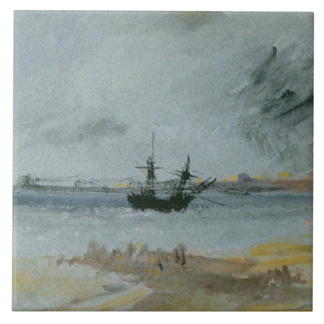 Joseph Mallord William Turner| Schiff Aground, Bri Fliese (Vorderseite)