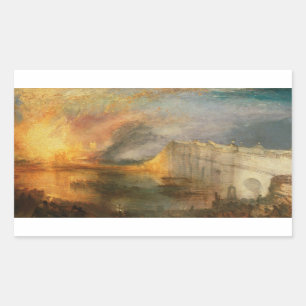 Joseph Mallord William Turner - The Burning of the Rechteckiger Aufkleber