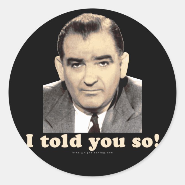 Joseph McCarthy Runder Aufkleber (Vorderseite)